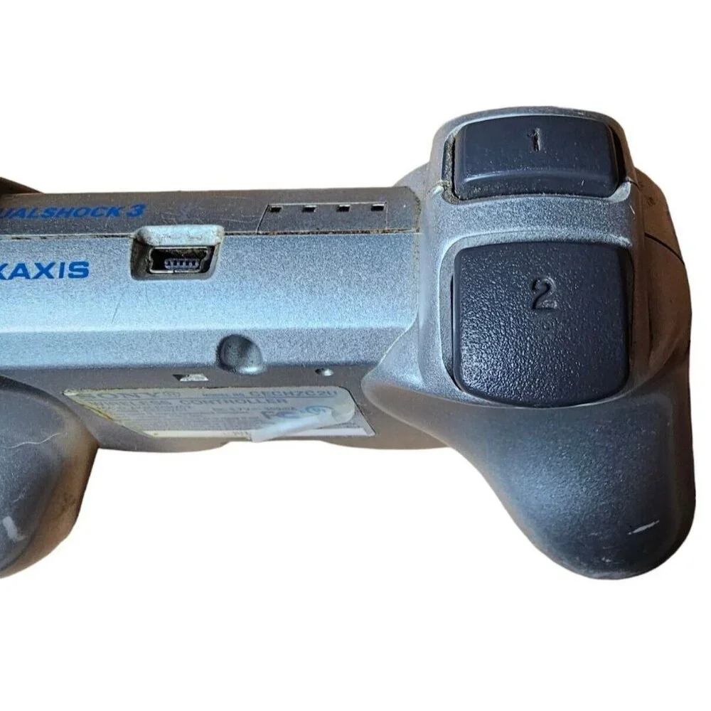 Sony Playstation 3 Silver DualShock 3 Controller Sixaxis FOR PARTS READ DESCRIPT
